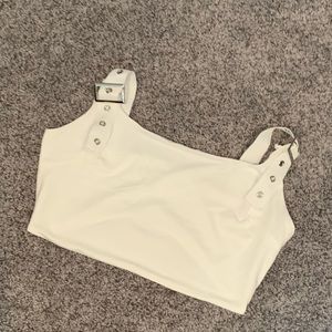 Buckle strap crop top